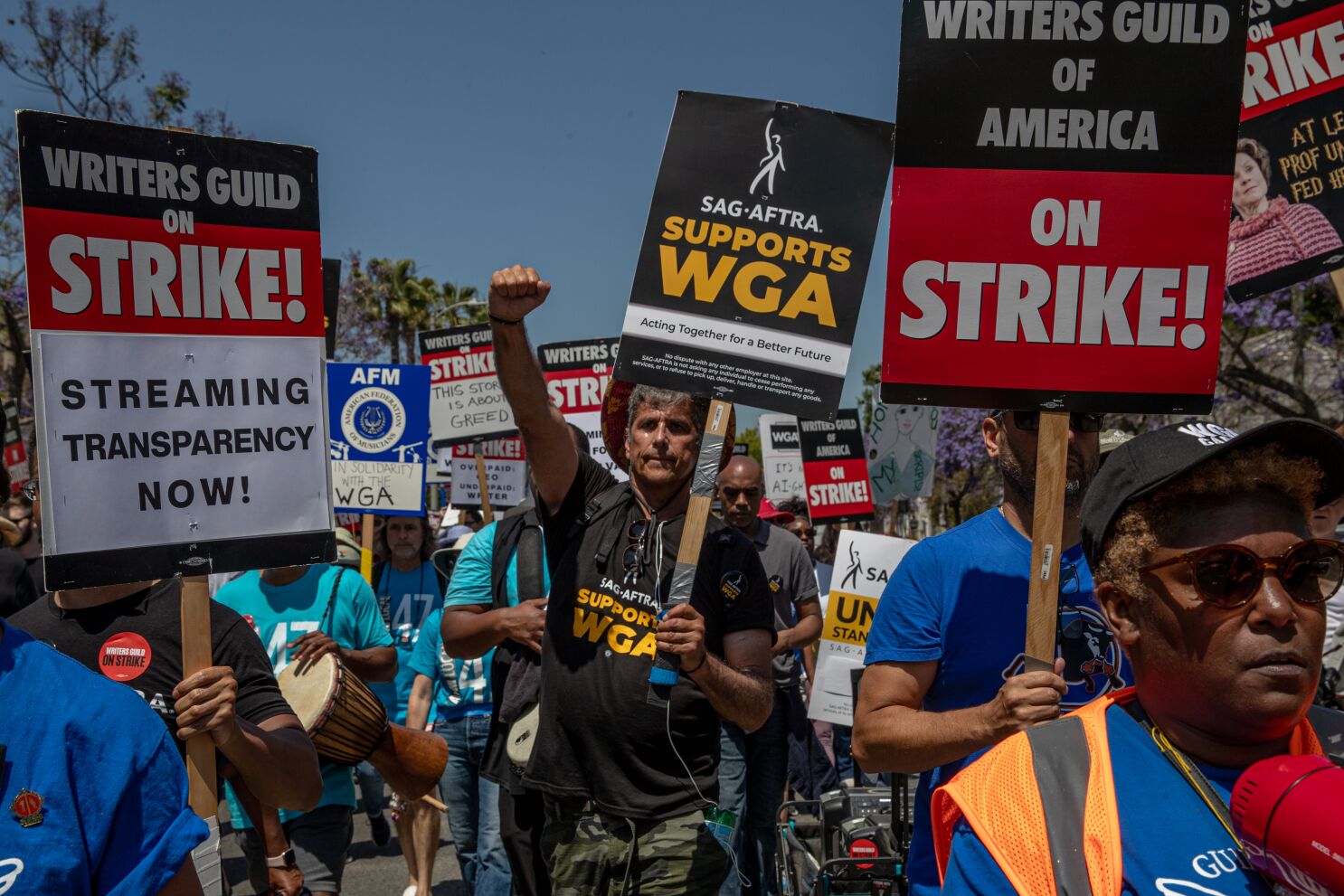 Hollywood on strike red flag